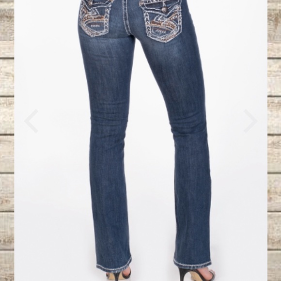 LA Idol BootCut Denim Jeans with Thick Threading - Picture 3 of 4